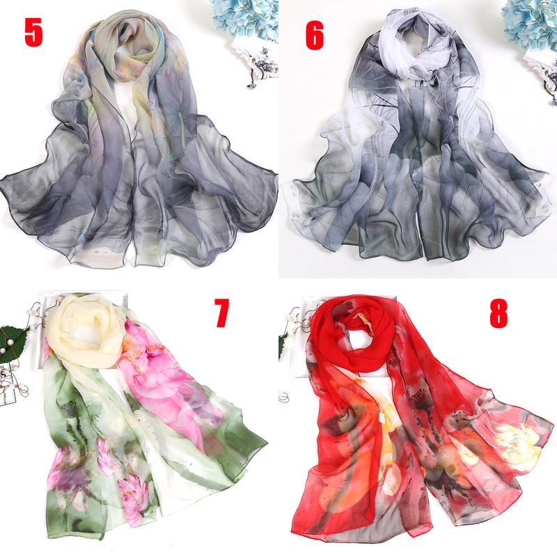 40 цветов, новый длинный шелковый атласный женский шарф с принтом, винтажный универсальный солнцезащитный пляжный шаль, шарф