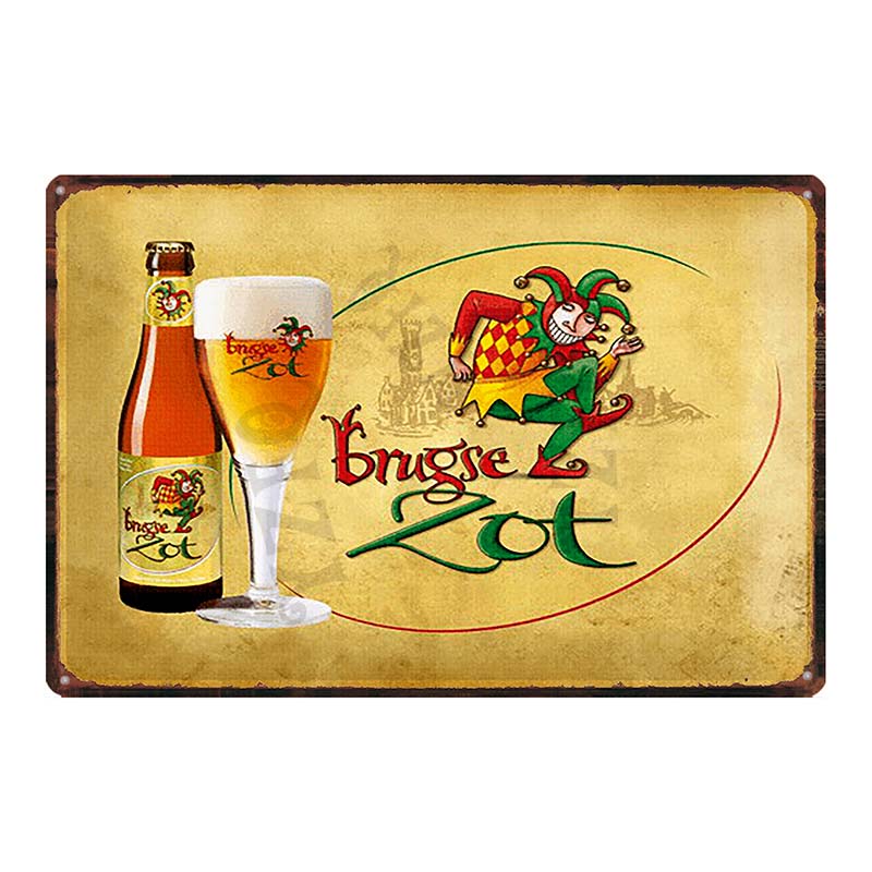 Бельгийское пиво VintageBrugse Zot La Trappe Металлические жестяные таблички для стены Бар Паб Искусство Кухня Кофе Домашний декор 30X20СМ DU-8282A