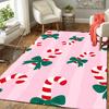 1Pc Christmas Candy Canes Rug Office Carpet Indoor Outdoor Doormat Nonslip Soft And Comfortable Living Room Christmas Halloween Gift D9186