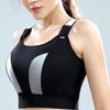 Fashionable Splicing Contrast Color Plus Size Beautiful Back Cross Bra Without Steel Ring Sports Yoga Plus Size Bra