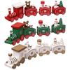 Snowman Christmas Train Ornament Christmas Mini Train Gift Christmas Wooden Train Party Supply