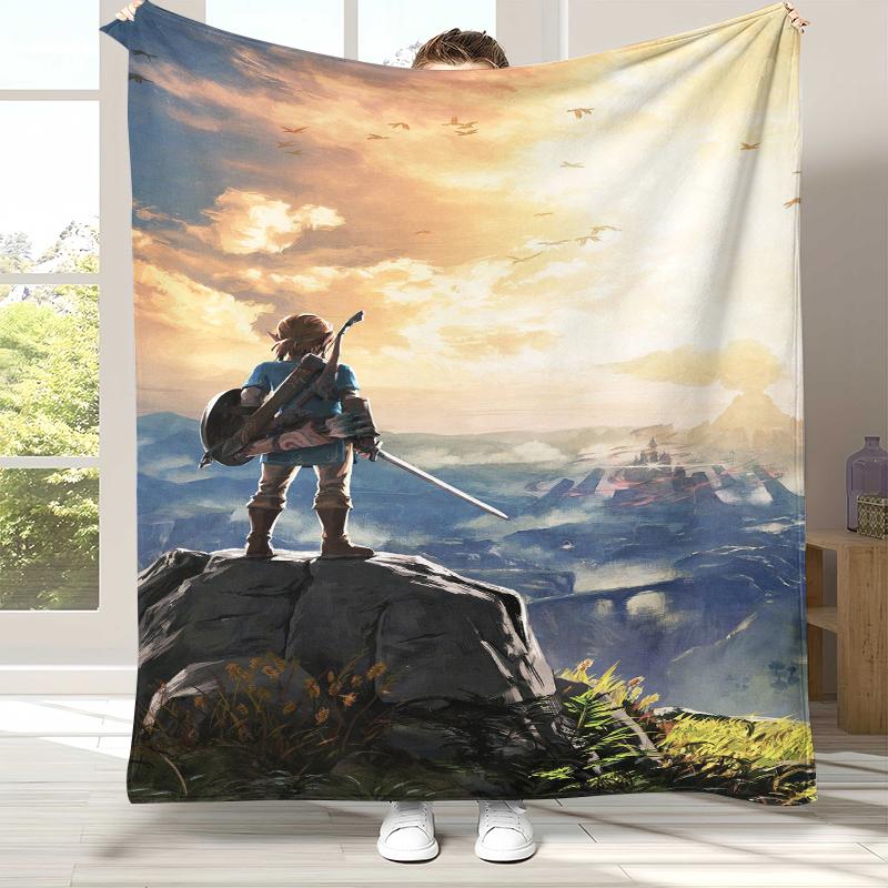 Ретро Z-Zelda Мультяшный Линк Игры Фланелевое Одеяло, Ультра Мягкий Теплый Плюшевый Плед для Дома Спальни Кровати Дивана Походного Пикника Ребенка