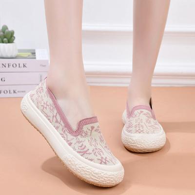 Женская дышащая сетчатая обувь Повседневная удобная обувь для мамы Модная обувь для ходьбы Вулканизированная обувь Противоскользящие женские ленивые балетки Мухер