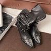 Модные короткие ботинки в западном стиле, модный острый носок, дизайн с плоским голенищем, стройнящие ботинки-рыцари с заклепками, женские модные длинные ботинки