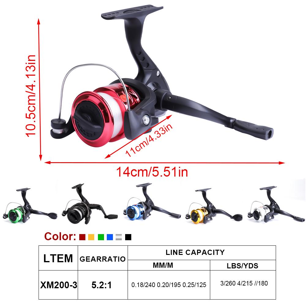 FTK Complete Fishing Kit: 1.8m/5.91ft Lightweight Fibreglass Spinning Rod and Reel Combo Cool Pack - for Fresh and Salt Water, Hooks