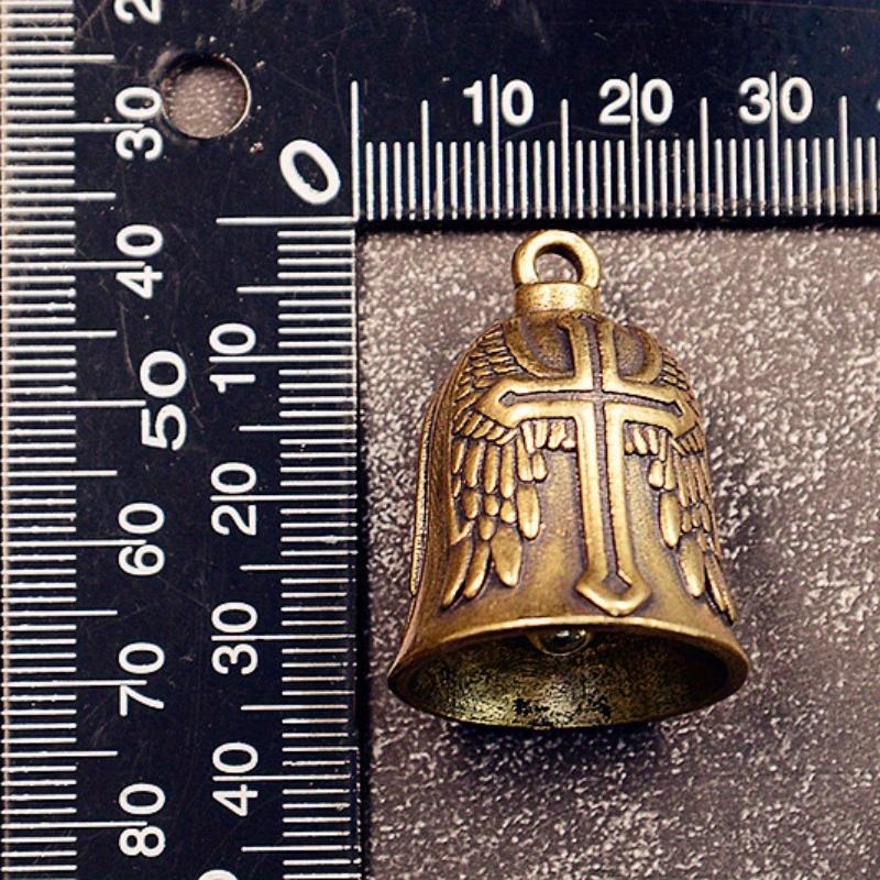 Винтажный крест крылья ангел колокольчик хранитель мотоцикл ожерелье латунный шарм кулон для мотоциклиста ювелирные изделия амулет на удачу подарок
