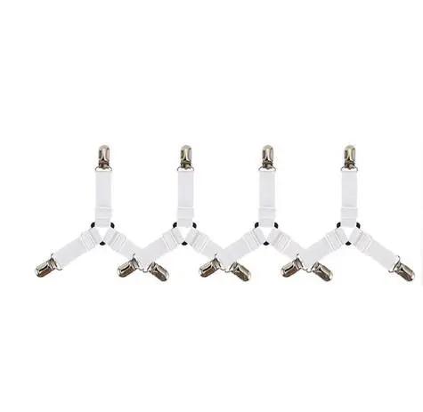 Home Elastic Straps Adjustable Clips 4Pcs/lot Bed Sheet Fasteners Holder Gadgets for Bed Sheet Organizer Mattress Cover Clip