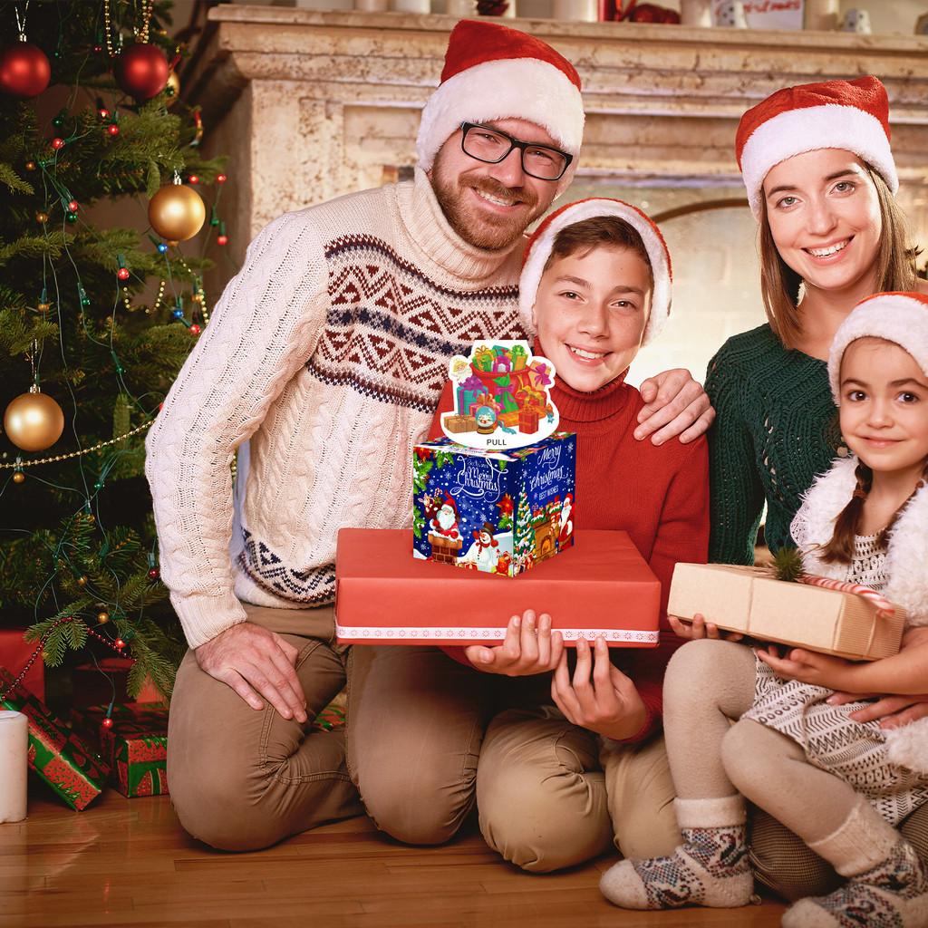 Синее Рождество Глубокая Тематика Узор Подарочная Коробка Праздничное Украшение Реквизит для Атмосферы