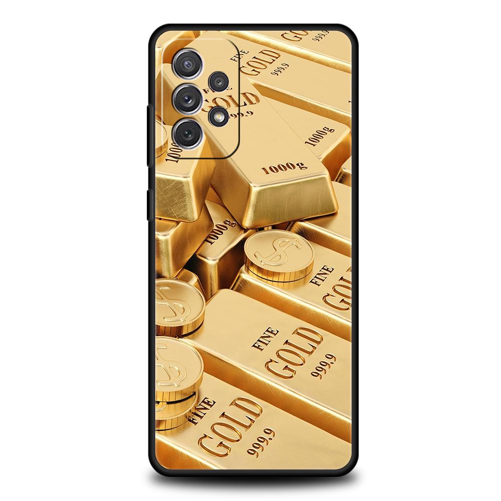 Чехол для телефона Samsung A15 A13 A35 A55 A51 A71 A41 A31 A21S A03S A05 A17 A23 A25 A33 A53 A73 5G A07 4G Cover Золотой Рисунок Денег