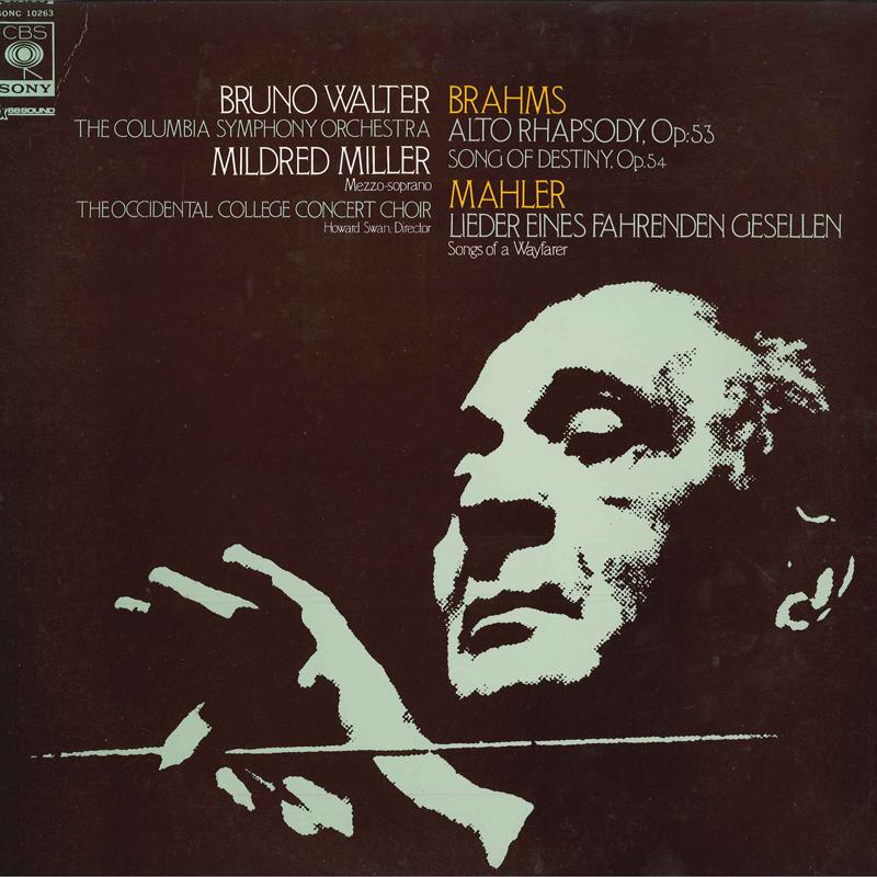 LP Пластинка БРУНО ВАЛЬТЕР, COLUMBIA SYMPHONY ORC - Брамс: Альтовая рапсодия, соч. 53 / Песня SONC10263 CBS SONY Japan Классика Б/У