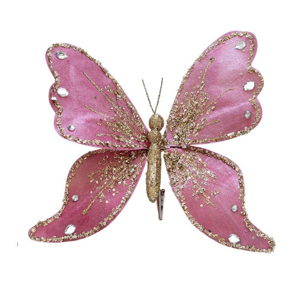 Handmade Christmas Butterfly Pendant With Clip Christmas Tree Pendant Party Supplies