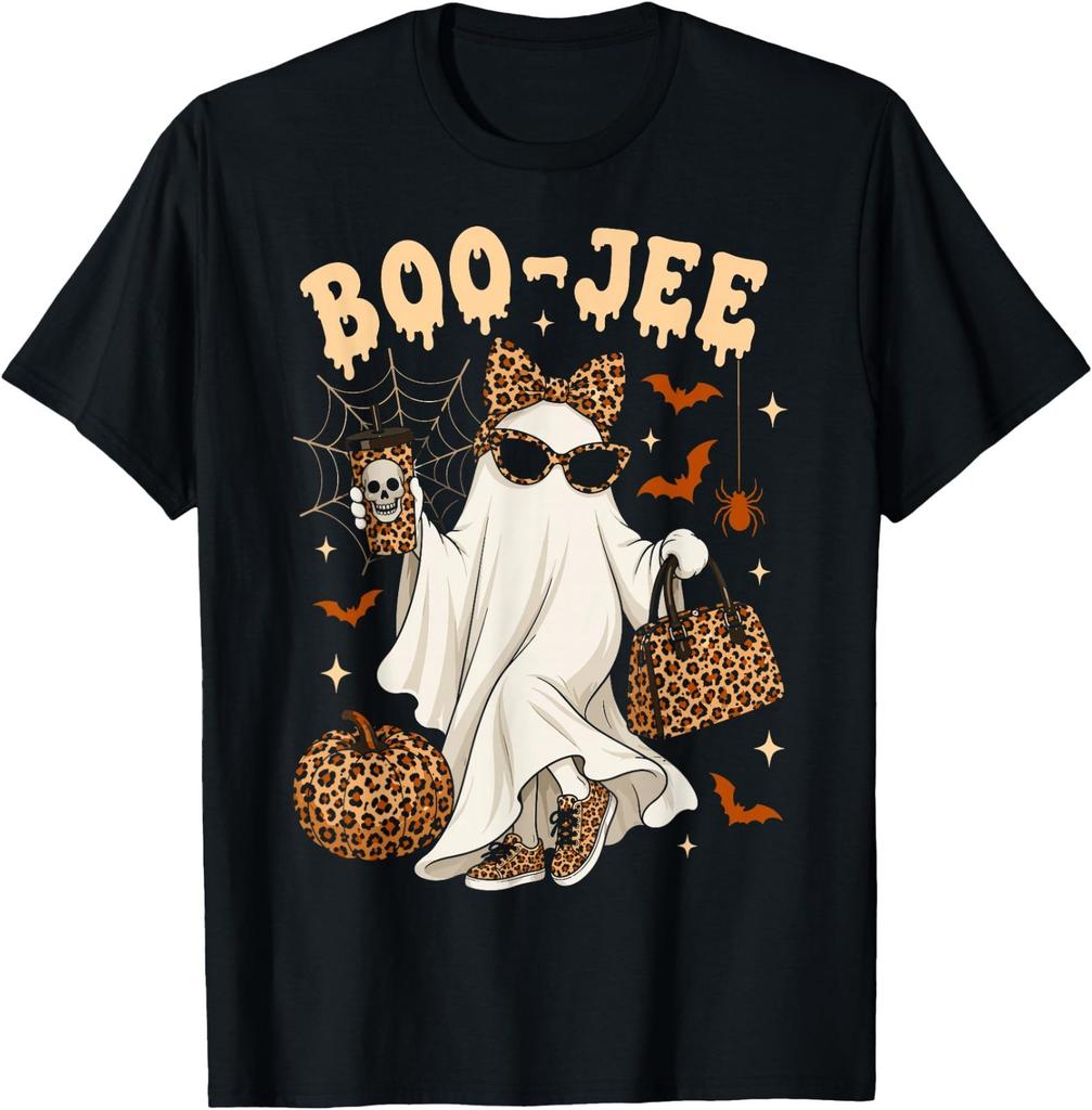Halloween Boo JEE Ghost Leopard Boo JEE Women Girl Halloween T-Shirt