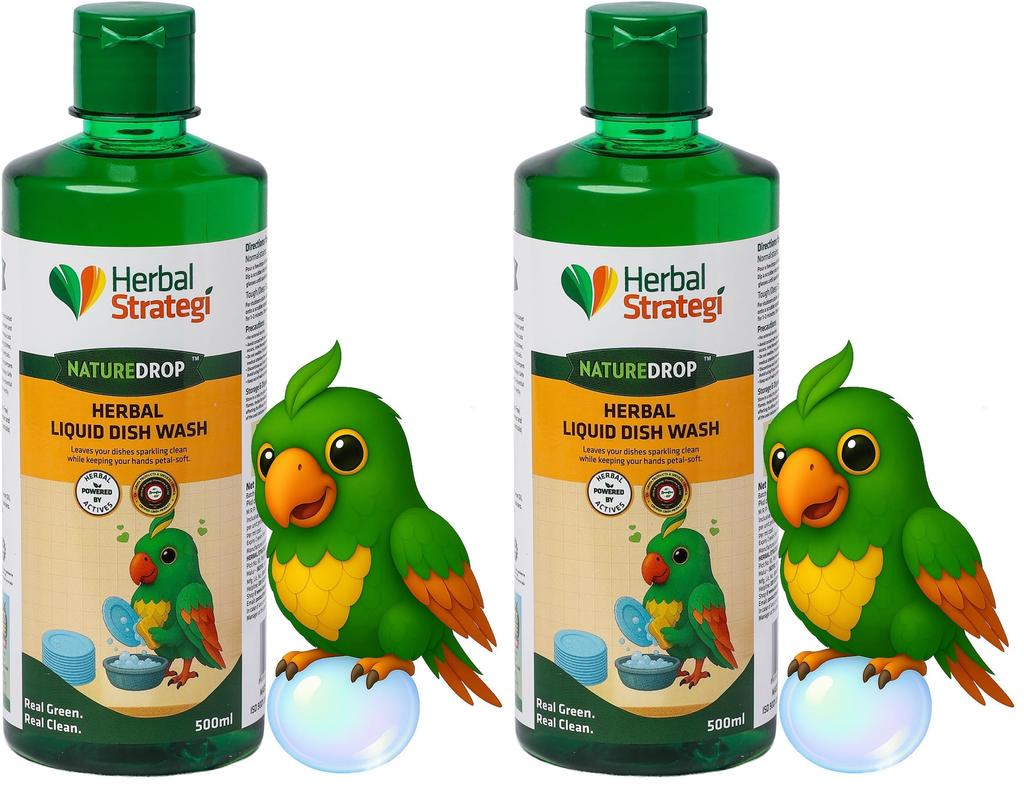 Гель для мытья посуды Herbal Strategi - Натуральный и веганский с освежающим лимонным маслом | Мягкий для рук | Сертифицированный экологически чистый и нетоксичный | Для детей и