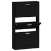 VidaXL Shoe Cabinet Black 59x17x108 Cm Engineered Wood 342528