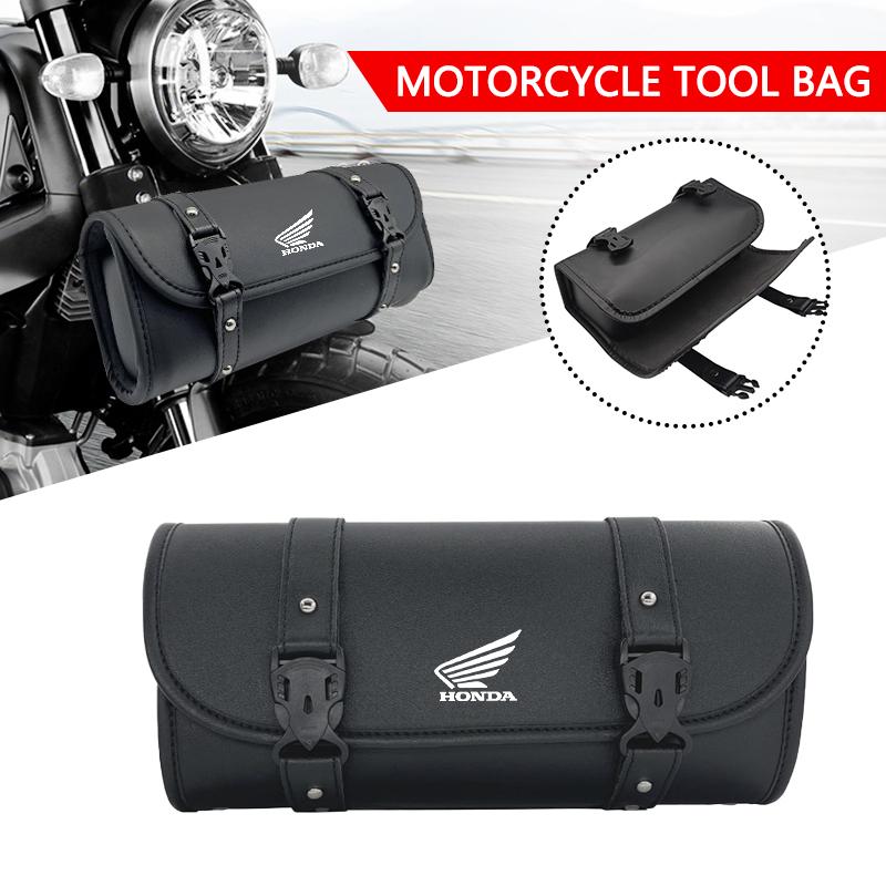 Motorcycle Bag Saddlebags PU Leather Front Fork Tail Tool Car Key Bag Luggage For Honda CB400 CB650FCBF CBR25ORR CRF SH3O0 NC75O YY1