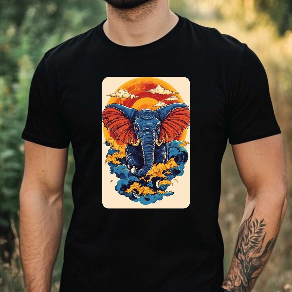 T-Shirt Herren Elefant im Anime Style Motiv Baumwolle Größe XS bis 5XL