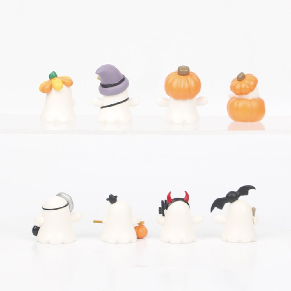8pcs/Set Miniatures Pumpkin Mini Model Ornaments Hallowmas Pumpkin Ghost Doll  Desktop Home Decor