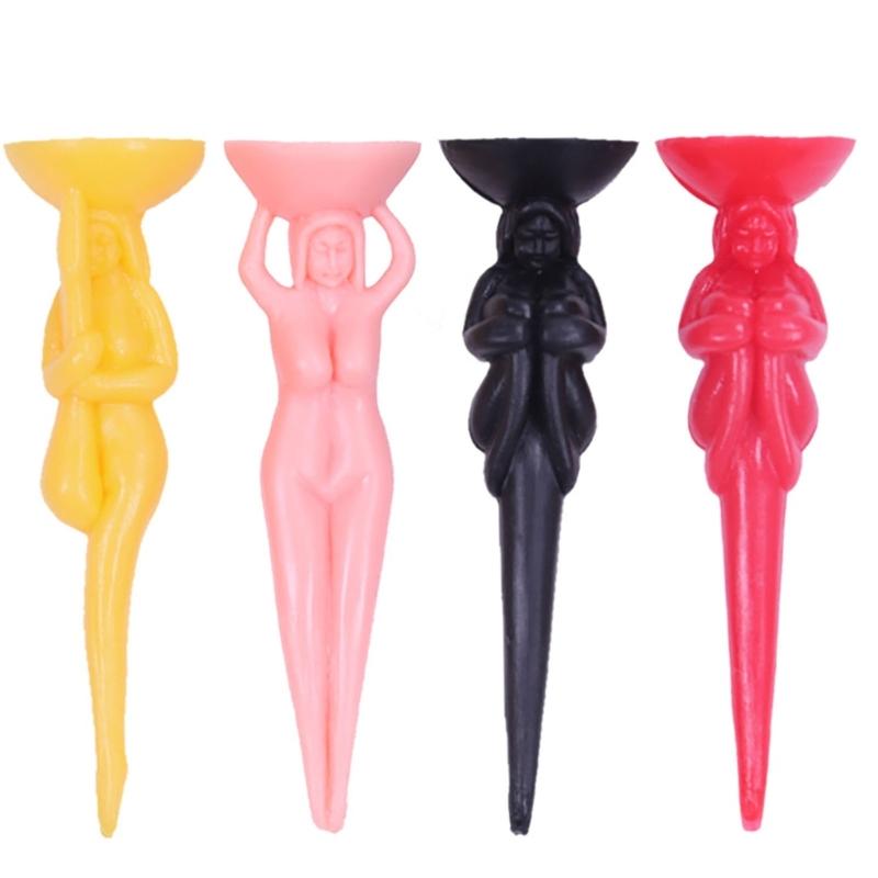 10Pcs Plastic Golf Balls Holder Funny Nude Lady Golf Tees Practice Training Tees for Men Women Golfer Game Training