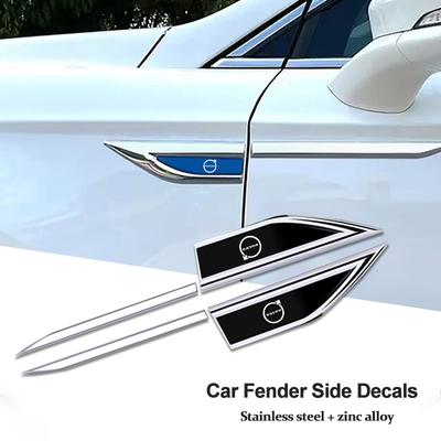 2 шт. Автомобильные наклейки на крыло Personality Для Rdesign V60 V40 XC90 S60 C30 XC60 V50 V70 S90 3D Металлические наклейки на боковое крыло автомобиля