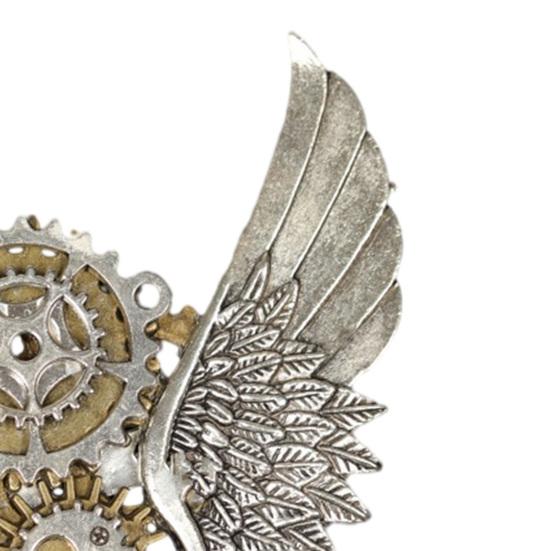 Vintage Steampunk Brooch Retro Punk Gears And Wing Brooch Pin Lapel Pin Dress Shirt Corsage for Women Men Outfit Accessory