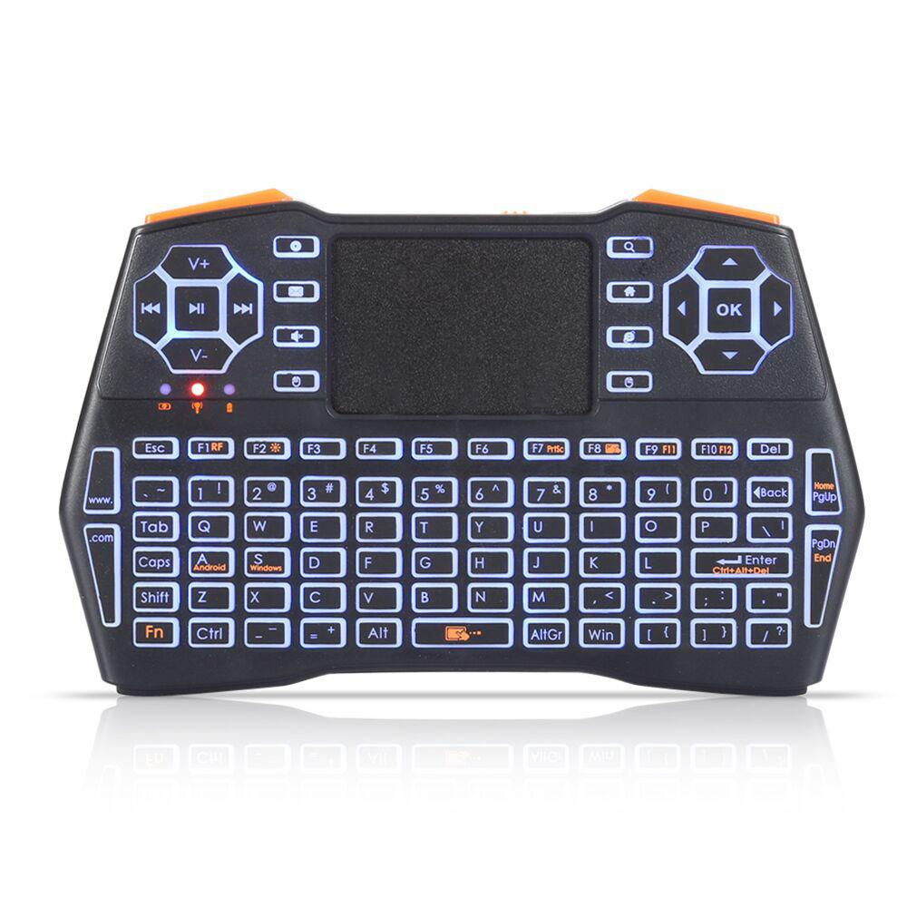 Мини-беспроводная клавиатура 2,4G, воздушная мышь, трехцветная клавиатура с подсветкой и сенсорной панелью для ноутбука и телевизора