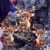 2D Flat Acrylic Car Rearview Mirror Elk Pendant Cartoon Deer Charm Christmas Tree Hanging