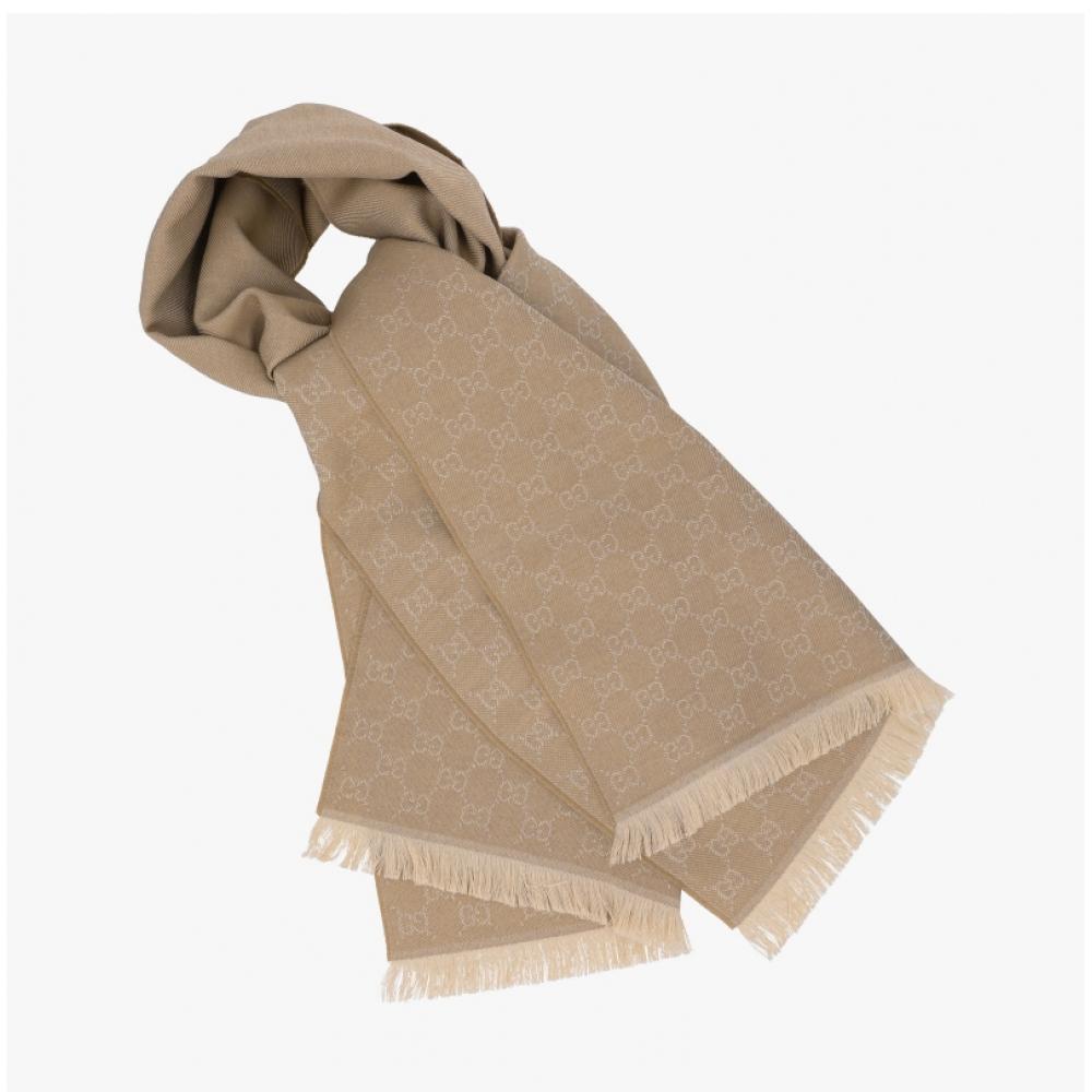 Gucci Gg Wool Fringe Scarf 848507 3g200 9878
