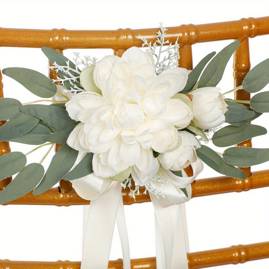 4 шт. Декор стульев, свадебные украшения для прохода, искусственные цветы для свадебной церемонии, вечеринки с искусственными цветами для украшения стульев, декор для вечеринки