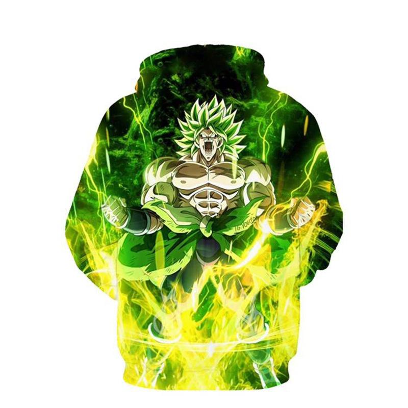 Мужская модная толстовка с длинным рукавом, с принтом 3D Super Anime Super Saiyan BROLI, Пуловер Dragon Z