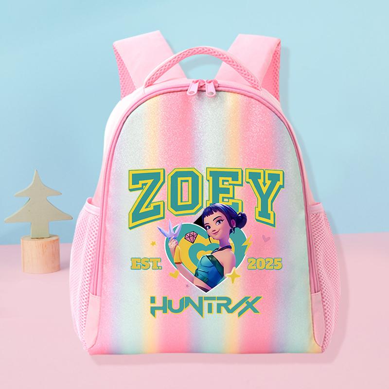 KPop Demon Hunters School Rainbow Backpack Rumi Mira Zoey Girl Student Backpack Anime Movie Women Travel Rucksack Birthday Present