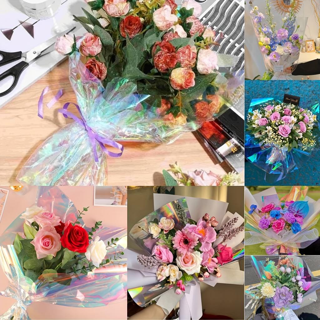 10pcs Colorful Cellophane Rolls Colorful Wrapping Paper Cellophane Wrapping For Gift Baskets