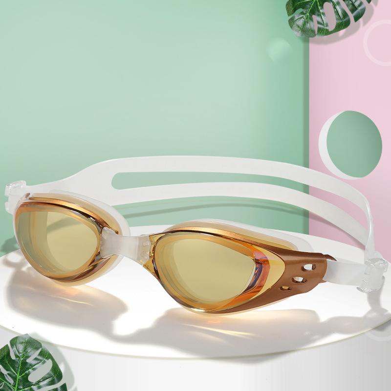 Plating Myopia Swim Goggles Professional Waterproof Anti Fog UV Shield Eyewear Swimming Pool Water Sports Glasses for Men Women