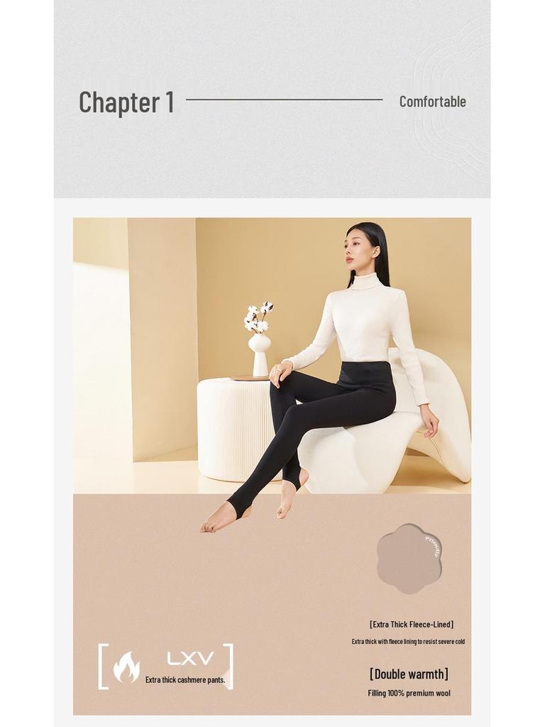 Women's Wool-Cotton Winter Leggings: Extra-Thick Velvet for -40°C Warmth