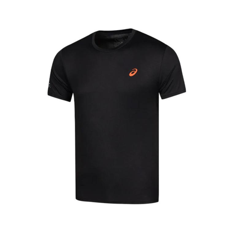 Asics Night Glow Series Logo Comfortable Breathable Moisture Wicking Short Sleeve T-Shirt Men Tops Black 2011C738-001