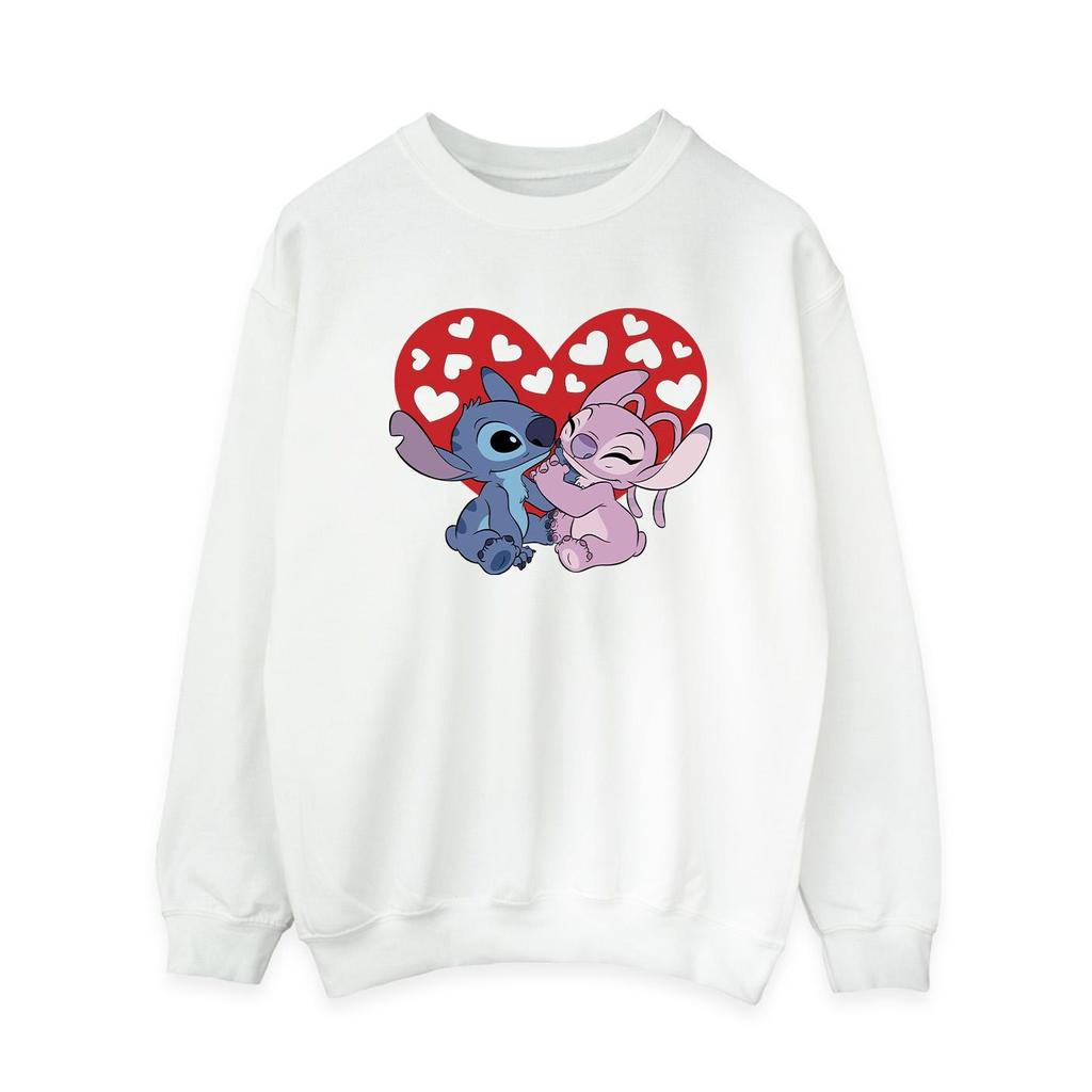 Disney Womens/Ladies Lilo & Stitch Hearts Sweatshirt