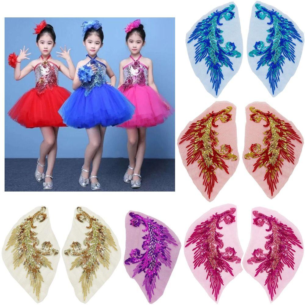 Патчи с пайетками 'Перо Феникса', аппликация для одежды 'сделай сам', вышивка пайетками, сценические костюмы