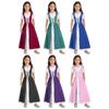 Kids Girls Renaissance Cosplay Medieval Dress Up Costumes Short Sleeve Adjustable Lace-up Gown Dress