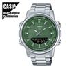 CASIO Combination Watch with Metal Band and Green Comes with Case New Analog-Digital AMW-880D-3A Men's Dial, Brand