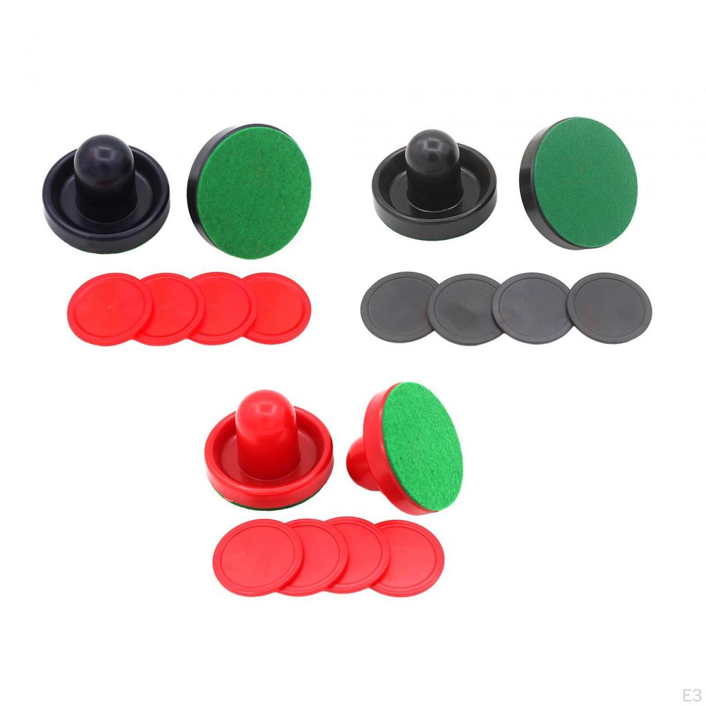 Air Hockey Game Set with Green Felt Pushers and Pucks