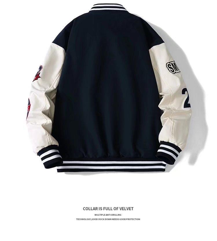 Вышитая бейсбольная куртка в стиле ретро американского колледжа для молодежи