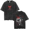 Anime One Punch Man Vintage Washed T-shirt Manga Saitama Garou Graphic T Shirt Fashion High Quality Cotton T-shirts Unisex