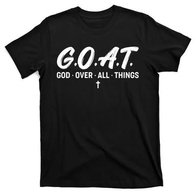 Христианская футболка с надписью God Over All Things (Бог превыше всего) и изображением козла (GOAT), новая, 100% хлопок, с круглым вырезом, летняя, с коротким рукавом, повседневная, мужская, размеры S-3XL