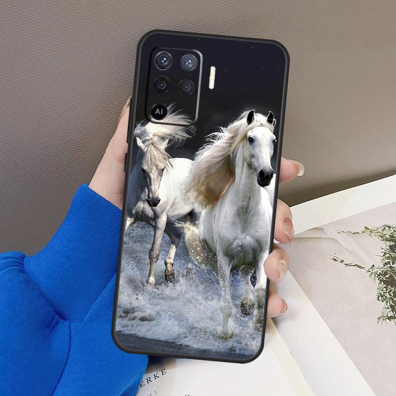 Чехол для телефона с бегущими лошадьми для Oppo A78 A38 A18 A98 A58 A60 A80 A40 A96 A76 A16 A94 A74 A54 A15 A17 A57 A77 A5 Pro