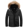 Men 's Cotton Winter Fur Collar Plus Velvet Cotton Jacket Handsome Cotton Quilt Hooded Loose
