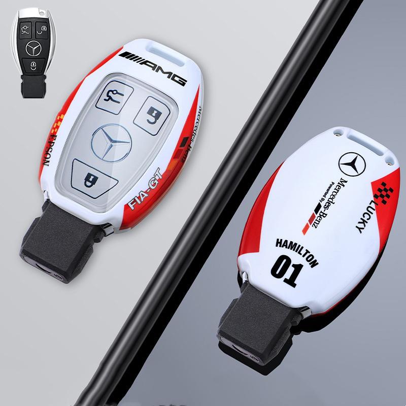 JVC4 Car Racing Style Design Key Case Cover Shell For Mercedes Benz A B C S Class AMG GLA CLA GLC W176 W221 W204 W205 Auto Accessory