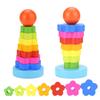 Flower Tower Children Wooden Toys Montessori Puzzle Early Education Toy Color Vivid Color Recognition Kids Birthday Gift TMZ