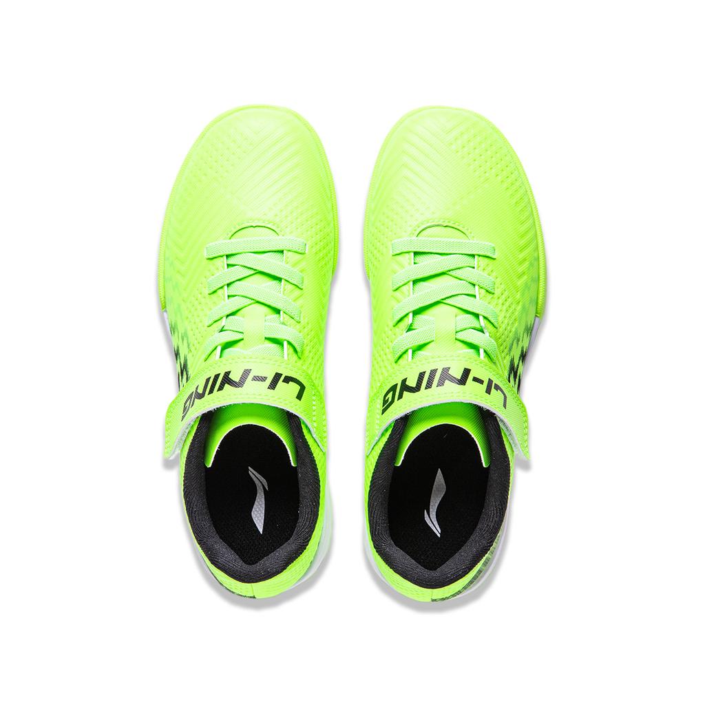Детские футбольные бутсы Li Ning с логотипом и буквами цвета флуоресцентной ванили и зеленого цвета YKGU008-9