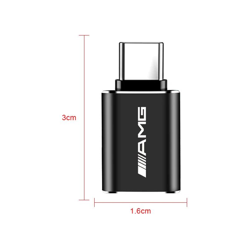 AAUT1 Car Type-C Turn USB3.0 Adapter Auto Converter Interior Parts Stickers For Mercedes Benz W203 W204 W211 W210 W124 AMG W202 CLA