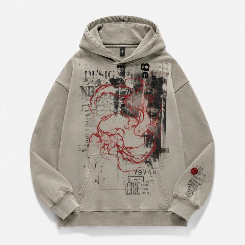 2025 Youth Trendy Printed Zip Hoodie Teens Casual Long Sleeve Sweatshirt