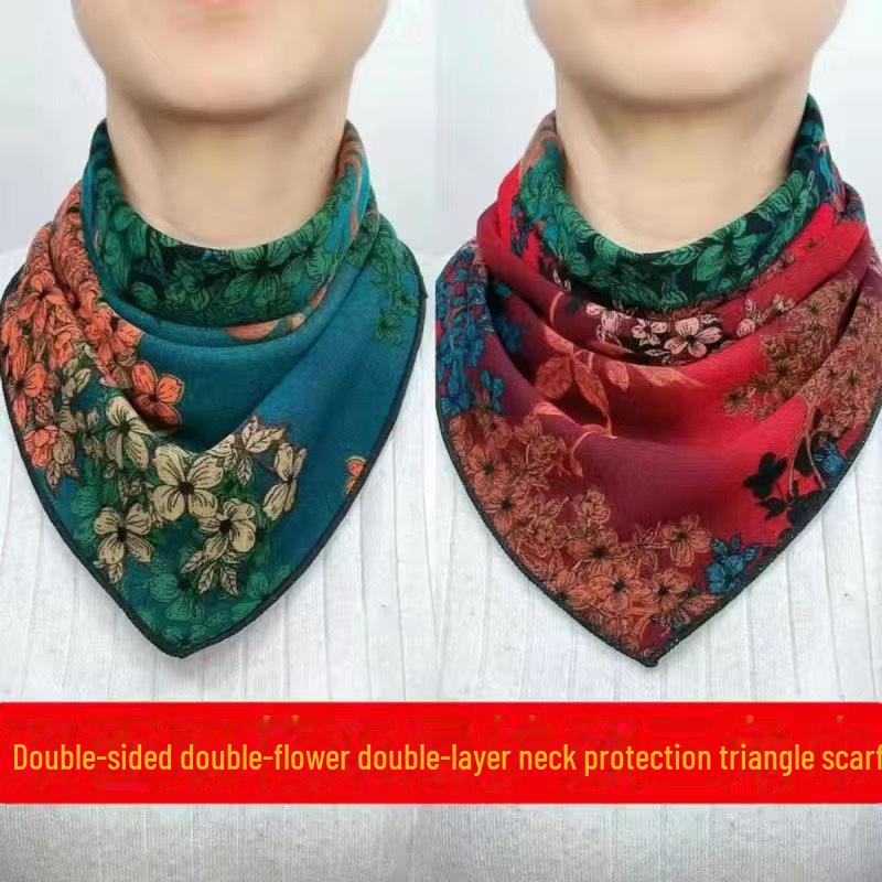 Reversible Double-Layer Triangle Scarf - Stylish and Warm for Spring, Autumn, and Winter